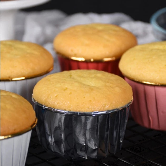 50pcs | Colorful Aluminum Foil Cupcake Liner Paper Cups Baking Muffin Liner
