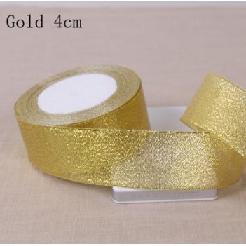 25Yards/Roll 1 cm / 1.5cm / 2cm gold and silver ONION ribbon packaging ribbon