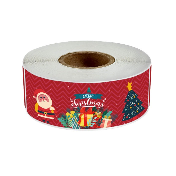 120 pcs/roll red roll Christmas long sticker gift box seal sticker label