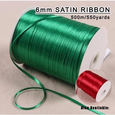 6mm Satin Ribbon for packing and bow & Garment Accessories 500m/550yards