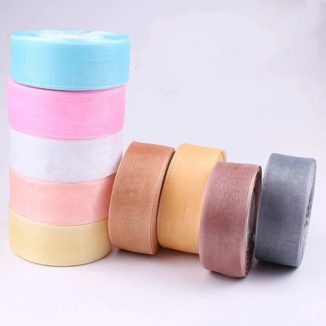 (1.5cm |50 yards/roll) organza ribbon wholesale gift wrapping decoration Christmas ribbons