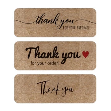 120pcs | KRAFT THANK YOU rectangular thank you sticker tape label