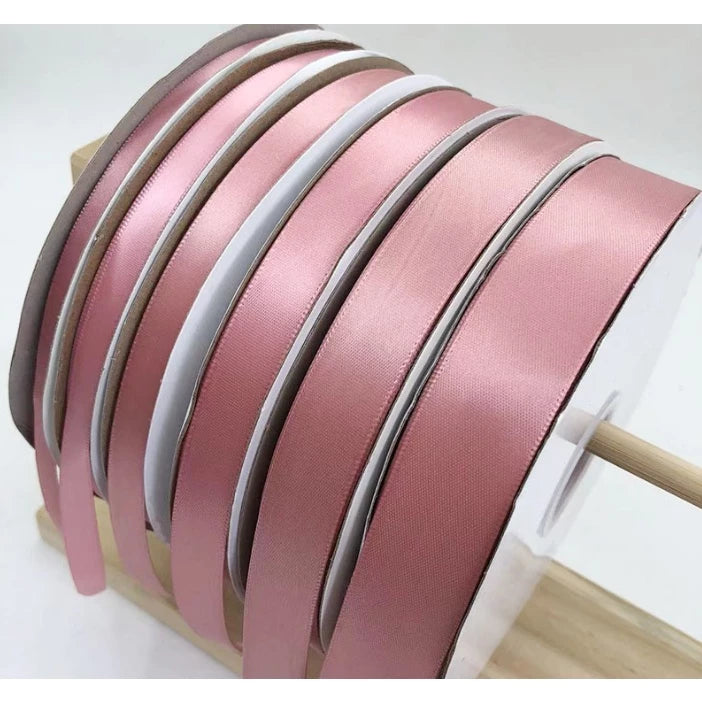 Smokey Pink (0.6cm, 1cm, 2cm, 2.5cm, 4cm) 5 Yards High Quality Satin Ribbon High Quality