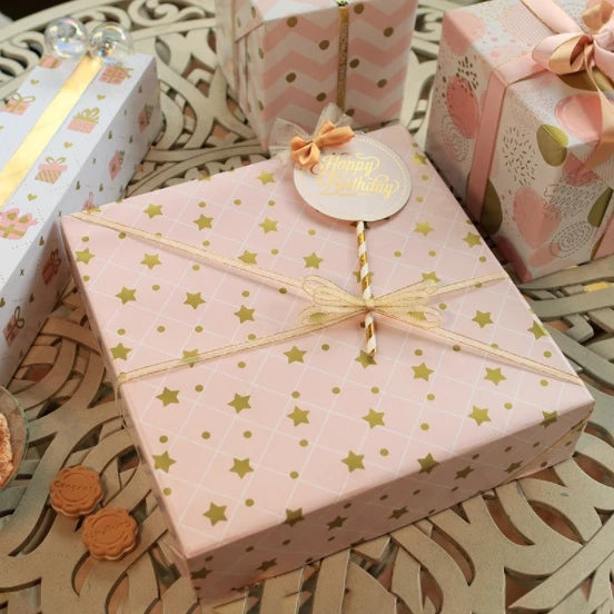 5pcs Glossy coated Paper powder cute baby printed gold birthday gift paper