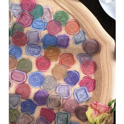 40pcs Wax Seal Stickers Deco PET Transparent Decals Vintage Sealing Stickers Scrapbooking