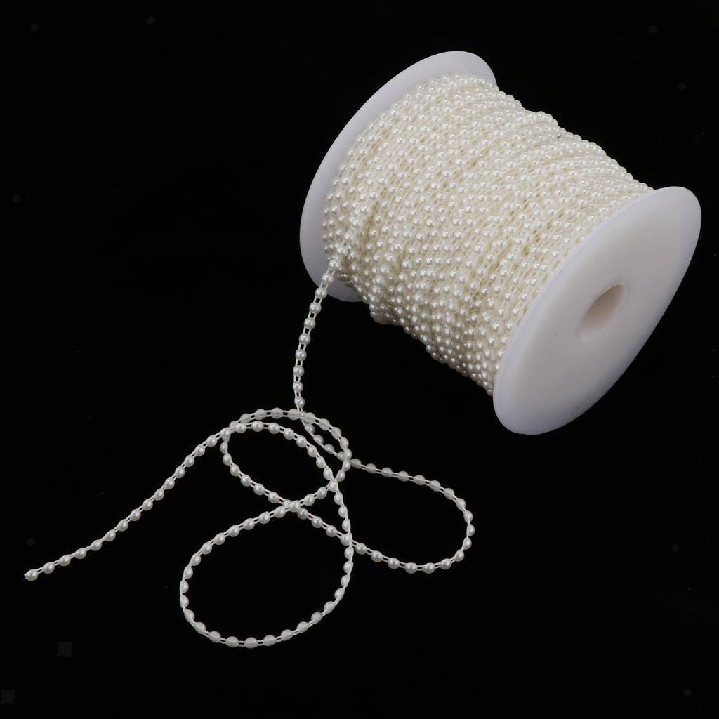 5Meters White Pearl Beads Chain Trim Garland Flowers DIY Wedding Party Decor