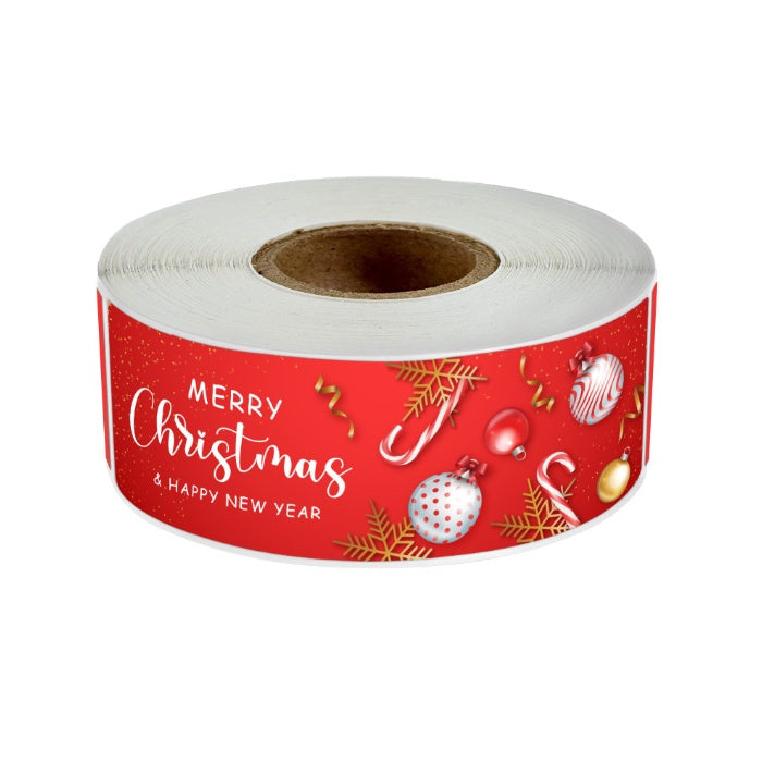 120 pcs/roll red roll Christmas long sticker gift box seal sticker label