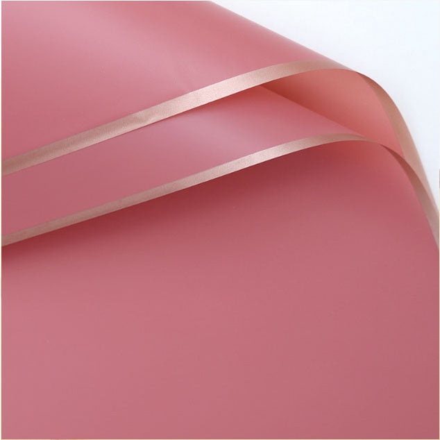 20pcs Gold Edge Waterproof Floral Wrapping Paper Sheets Frosted Bouquet Packaging Paper