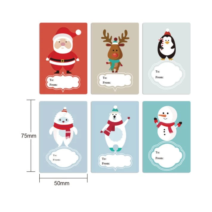 250PCS/1Roll Merry Christmas Sticker Label Santa Claus Sticker for Gifts Christmas Gift tags