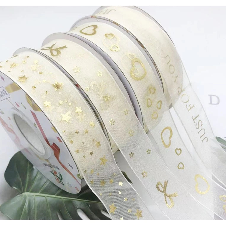 2.5cm (10 yards/roll) Bronze organza ribbon gift wrapping Ribbons