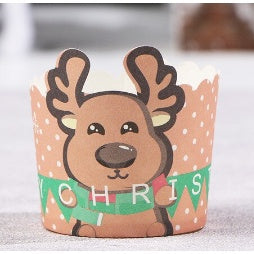 50pcs | Christmas Cupcake Paper Cup Oilproof Cupcake Liner Muffin Baking Cup Tray