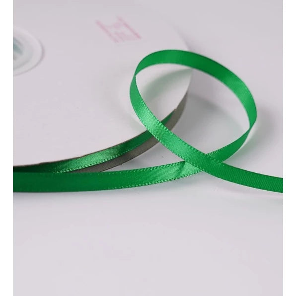 (0.6cm, 1cm, 4cm, 5cm) GREEN 5 Yards High Quality Satin Ribbon High Quality Single Face