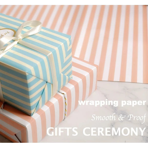 (5pcs) Glossy coated paper red polka dot striped peach heart Bright film wrapping paper