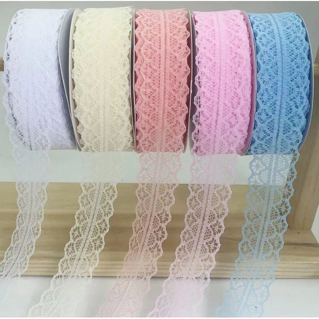 3cm (25Yards) Roll lace ribbon DIY made lace streamer bow edging gift ribbon