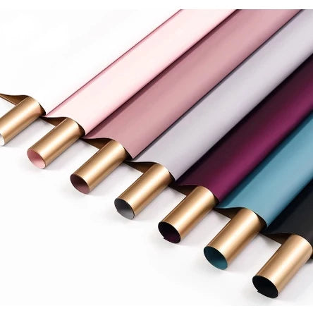20Pcs | Two Tone GOLD color flower wrapping paper
