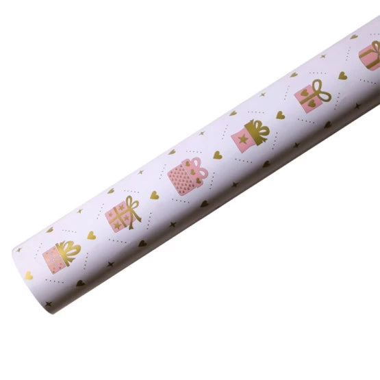 5pcs Glossy coated Paper powder cute baby printed gold birthday gift paper