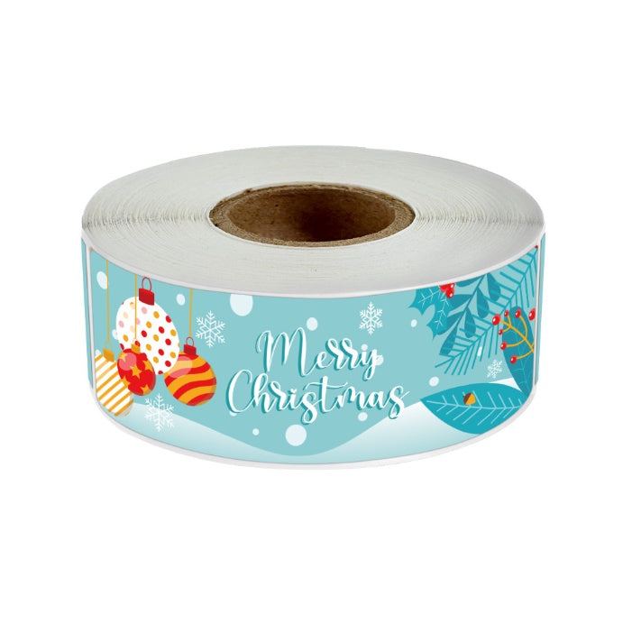 120 pcs/roll red roll Christmas long sticker gift box seal sticker label