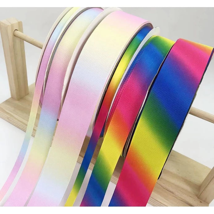 (5 yards) Rainbow GROSGRAIN ribbon wedding celebration holiday celebration decoration Ribbon