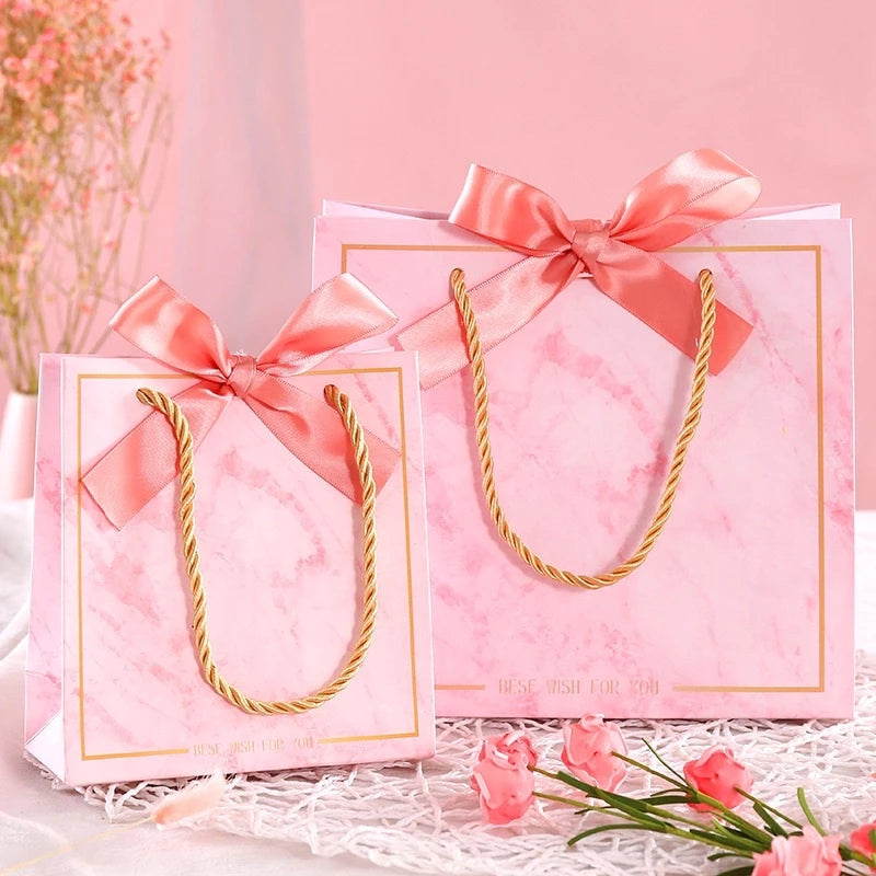 1pc Marble Paper Bag Premium Quality Gift Bags Gift Packaging Paper Bag