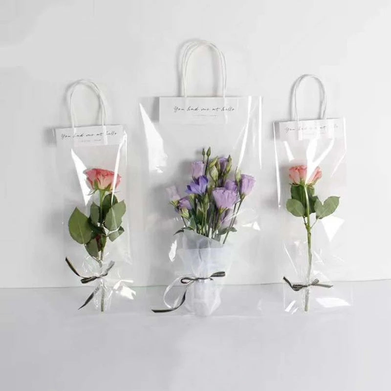 5pcs/set Flower packaging transparent bag Waterproof packaging bag