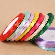 (25 Yards/roll) 6mm Gold Edge Ribbon Satin Ribbons Gift Packing Christmas Ribbons Wedding Party Deco