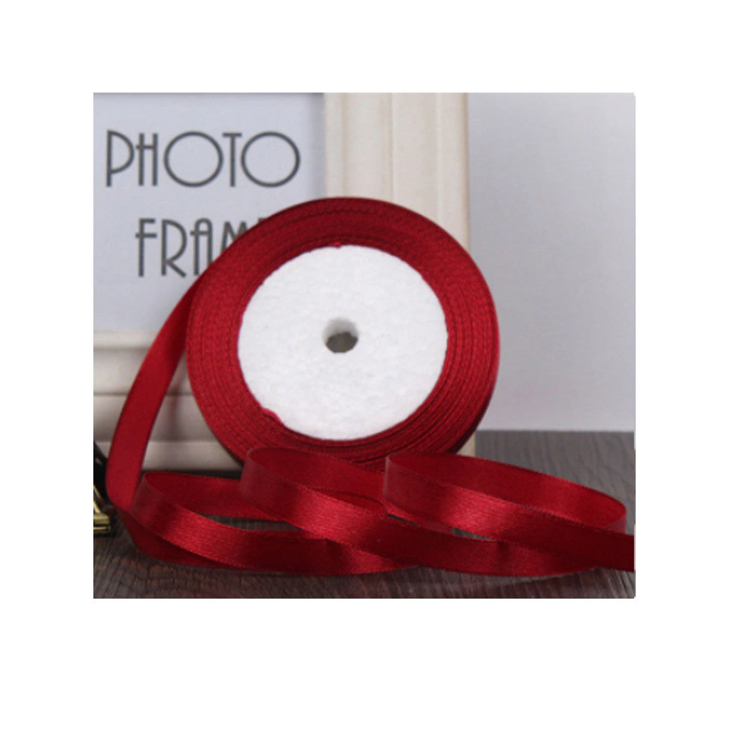 (25 yards/roll) 6mm Satin Ribbon Wholesale Gift Packing Christmas decoration diy Ribbons roll fabric