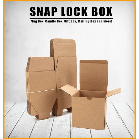 New SNAPLOCK Box Mailer Corrugated Kraft Premium Box Packaging mug box
