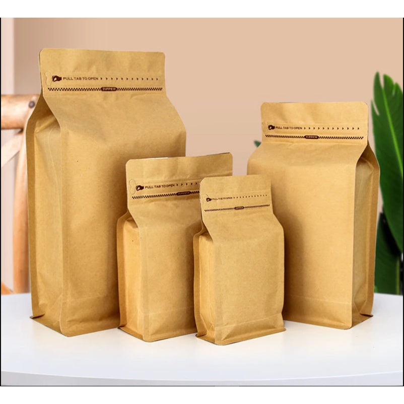 1pc Coffee Stand Up Pouch with Valve and Gusset Type Flat Bottom
