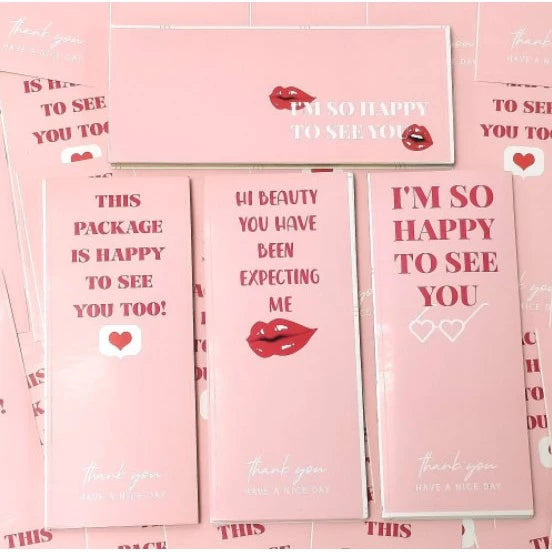 (6x15cm) PINK Rectangular stickers gift box sealed sticker