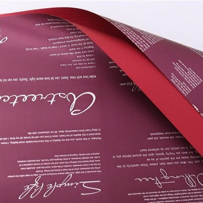 20pcs | Two-color English Letter Flower packaging Korean style wrapping paper