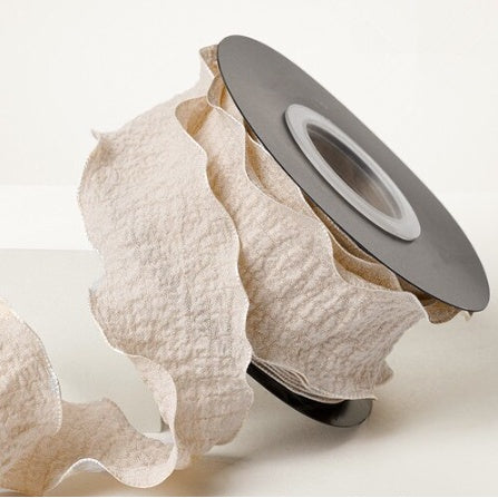 (4cmx9m) 1ROLL Wrinkled Lace Ribbon Packaging Ribbon Gift Box Diy Material Bow Ribbon