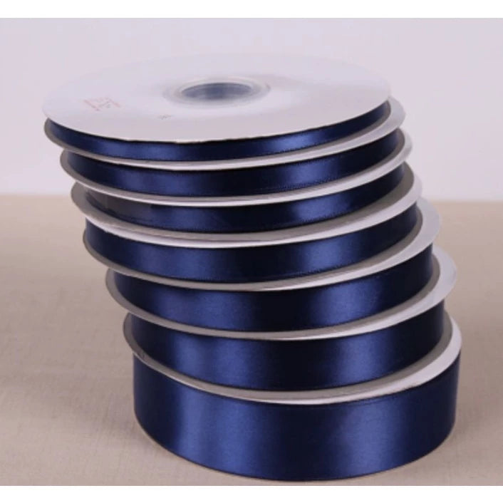 Navy Blue 5 Yards High Quality Satin Ribbon High Quality Single Face