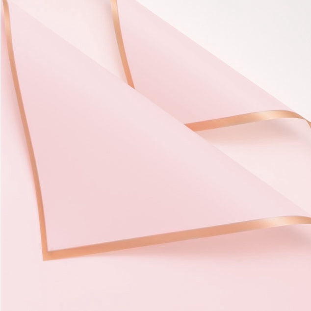 20pcs Gold Edge Waterproof Floral Wrapping Paper Sheets Frosted Bouquet Packaging Paper