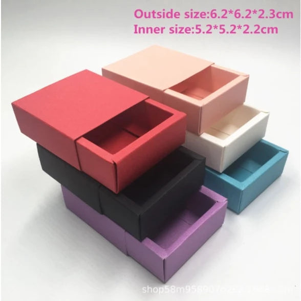 Small 10cps Carton folding jewelry box gift | box small square drawer box