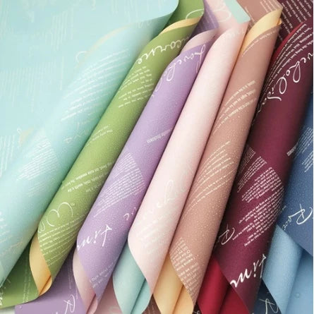 20pcs | Two-color English Letter Flower packaging Korean style wrapping paper