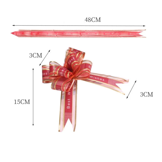 (10pcs) Hand-pulled "BEST WISHES" bows Ribbon gift & wrapping flower ribbon
