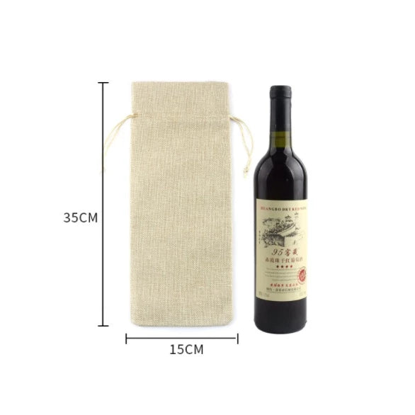 1pc Wine Jute Bag Jute Burlap organizer/bag for wine, bottles, water bottle/tumbler