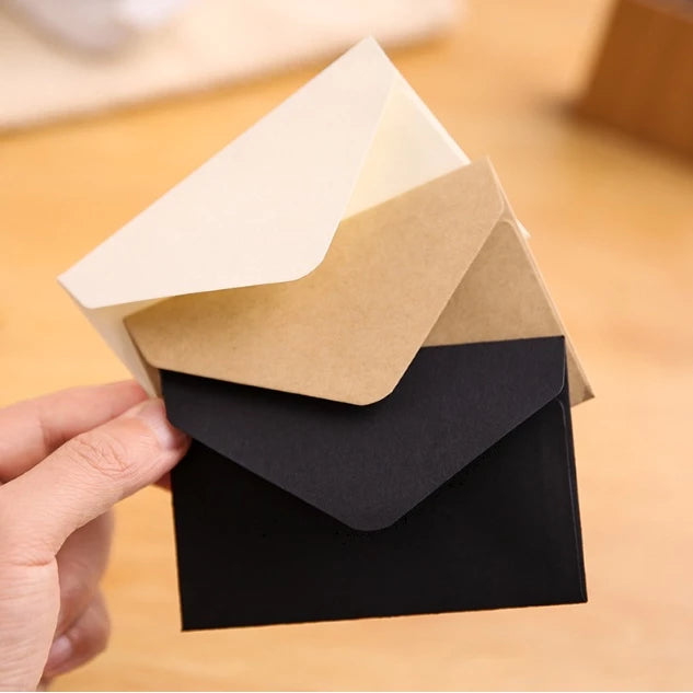 5pcs | Mini Kraft Paper Envelope - White/Kraft/Black
