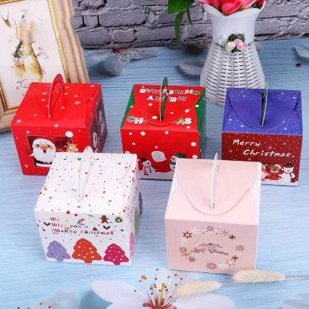 Christmas Apple Tote Box Handmade Nougat Snowflake Cookies Box Christmas Baking Box