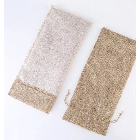 1pc Wine Jute Bag Jute Burlap organizer/bag for wine, bottles, water bottle/tumbler
