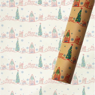 5 Sheets/roll CHRISTMAS Kraft Gift Wrapper Christmas Gift Present Paper Gift paper