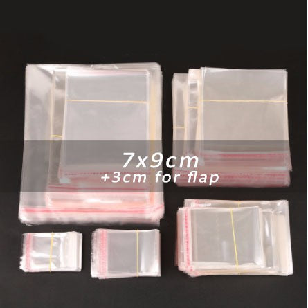 (100pcs) SMALL OPP Plastic with Adhesive Tape for Clothes with Air Hole