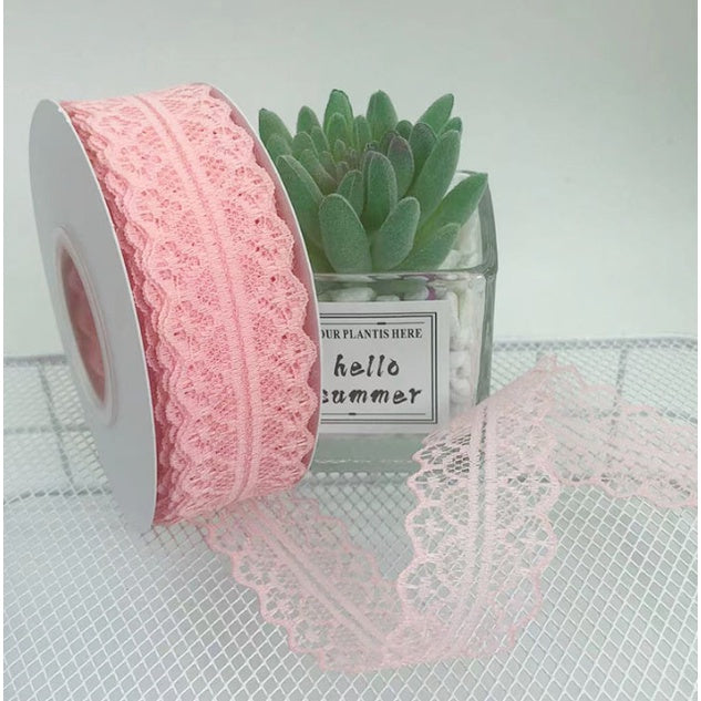 3cm (25Yards) Roll lace ribbon DIY made lace streamer bow edging gift ribbon