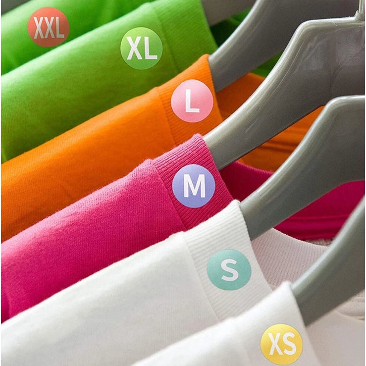 500Pcs/Roll Clothing size stickers Writable Self-Adhesive Round shape Garment Tags