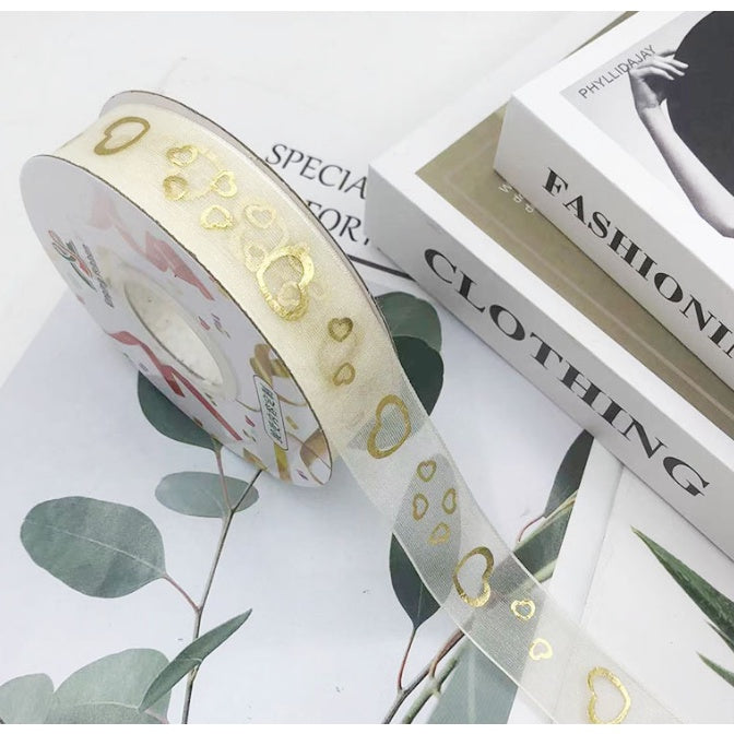 2.5cm (10 yards/roll) Bronze organza ribbon gift wrapping Ribbons