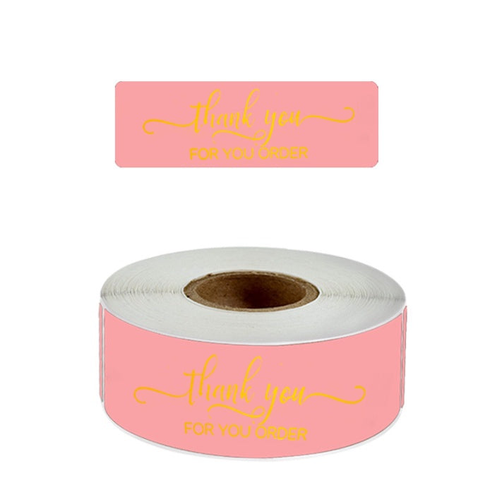 120pcs | THANK YOU rectangular Gold Print thank you sticker tape label