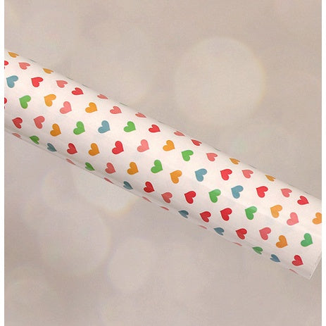(5pcs) Glossy coated paper red polka dot striped peach heart Bright film wrapping paper