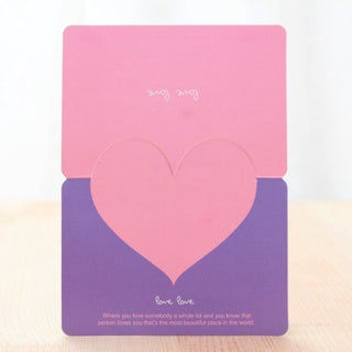 5pcs Heart Greeting Cards Valentine's Day Love Wish Message Card Wedding Mother's Day Events