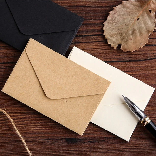 5pcs | Mini Kraft Paper Envelope - White/Kraft/Black