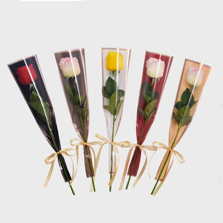 (50pcs) Flower packaging transparent bag Waterproof bouquet packaging bag